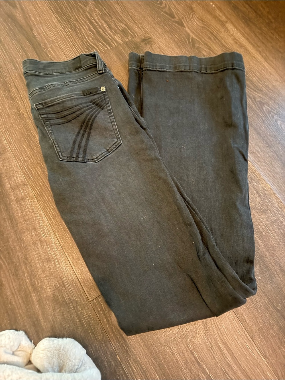 7 For All Mankind Black Wide Leg Jeans